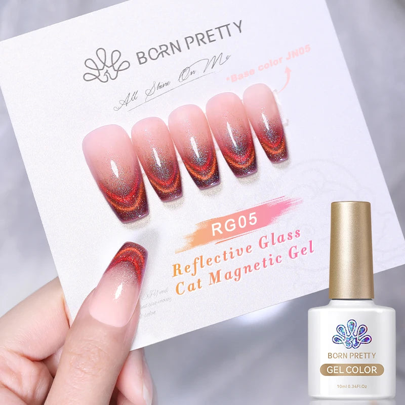 BORN PRETTY 10ml Pink Glass Cat Magnetic Gel