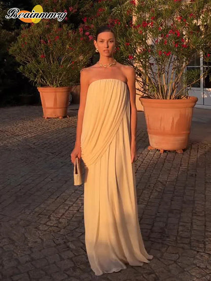 Sexy Strapless Maxi Dress