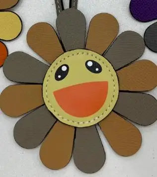 Top Genuine Leather Sun Flower Bag Charm