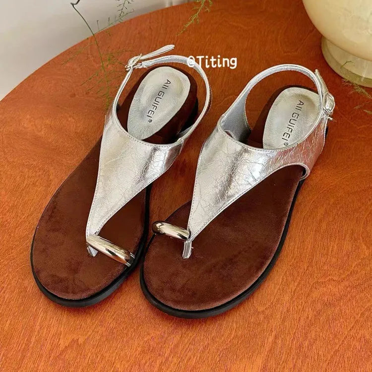 Low-heeled Transparent Rhinestone Shoes