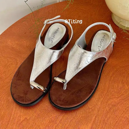 Low-heeled Transparent Rhinestone Shoes