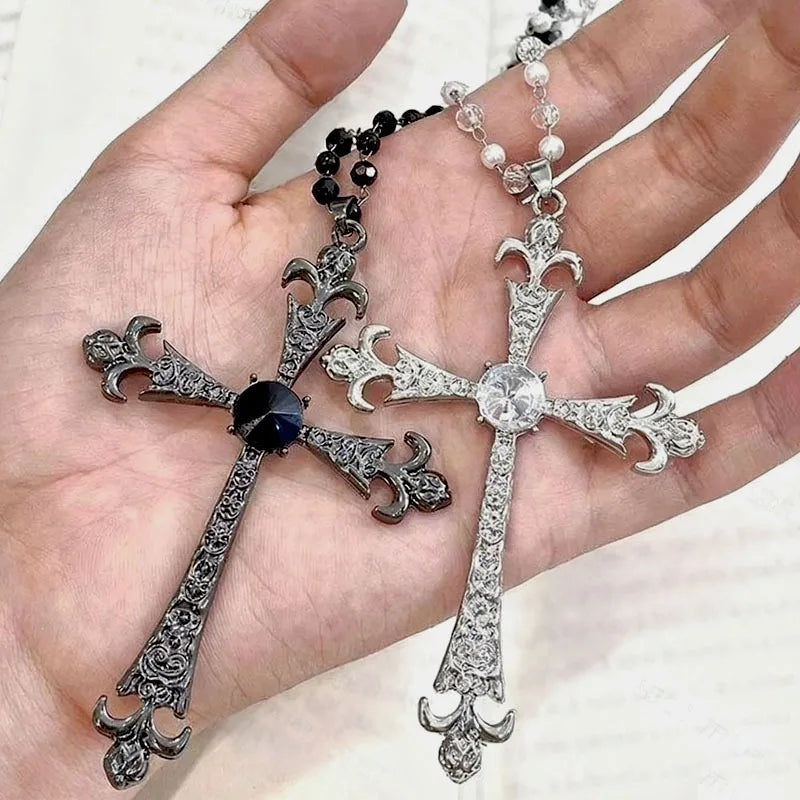 Gothic Cross Clavicle Chain Necklace Y2K