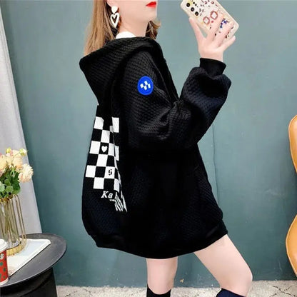 Plaid Print Oversized Hoodie