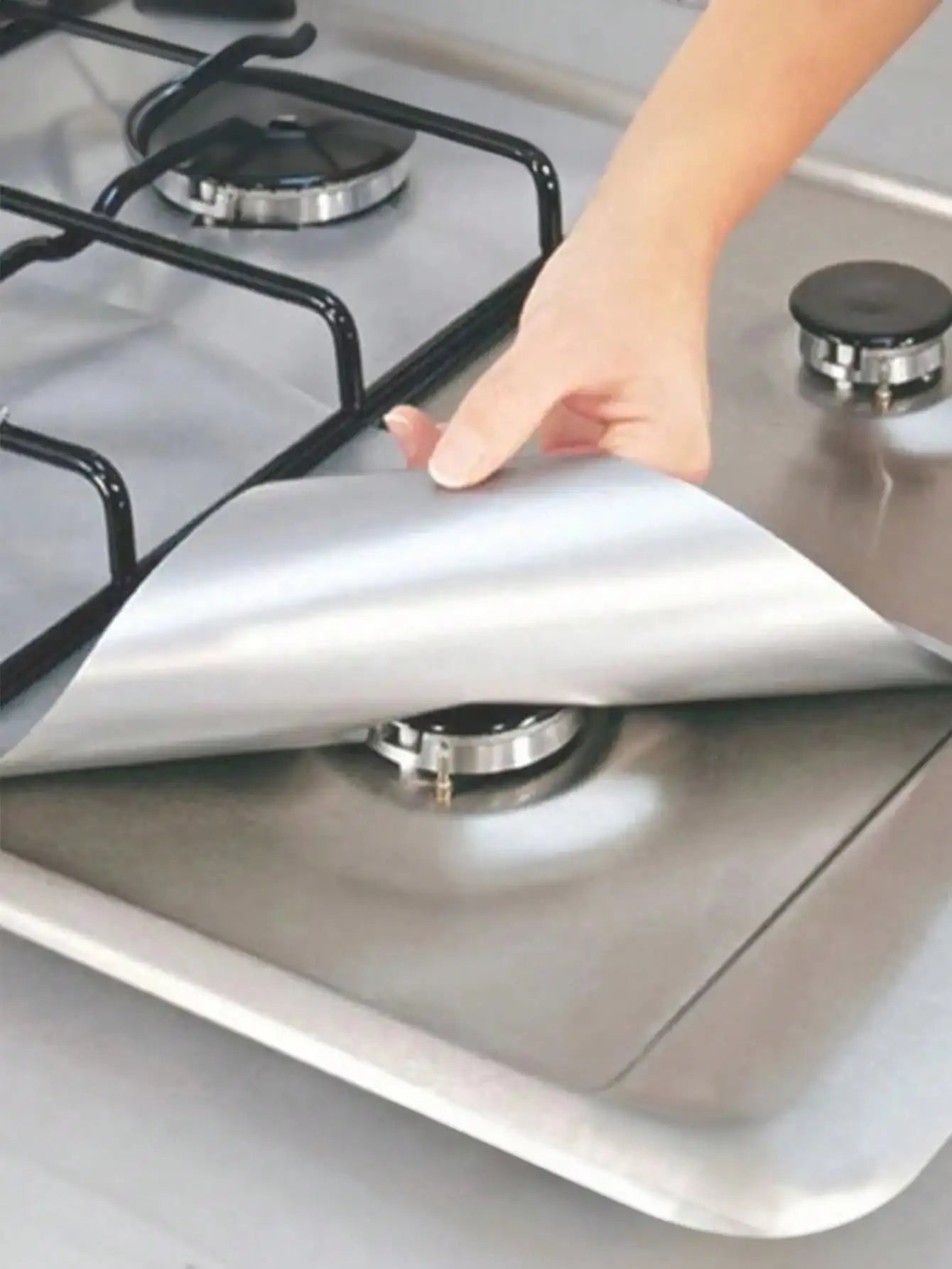 8pcs black gas stove oil proof pad