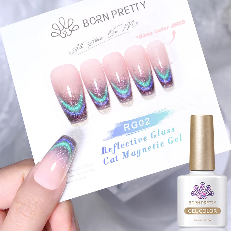 BORN PRETTY 10ml Pink Glass Cat Magnetic Gel