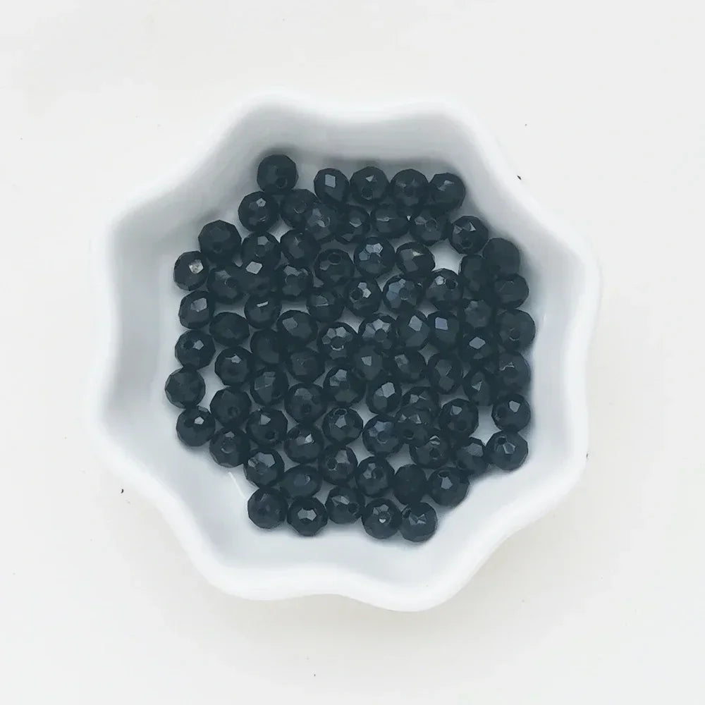 50pcs 4*6mm Rondelle Austria faceted Flat Acrylic Round Beads