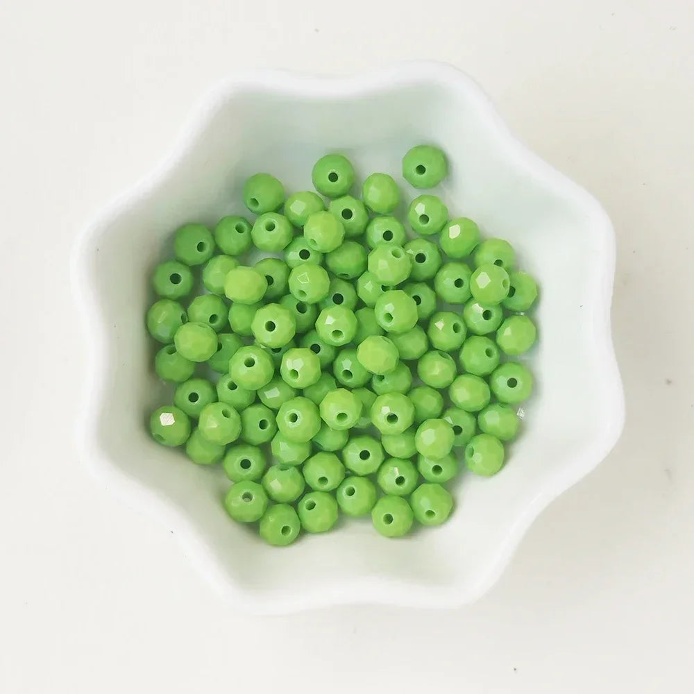 50pcs 4*6mm Rondelle Austria faceted Flat Acrylic Round Beads