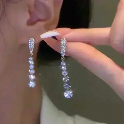 Teardrop Opal Zircon Butterfly Earrings