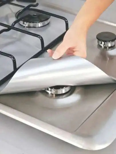 8pcs black gas stove oil proof pad