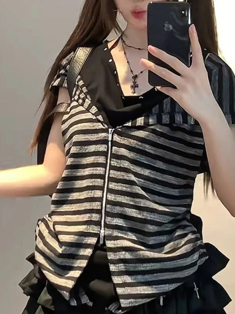 Hot Girl Gothic Fake Two Piece