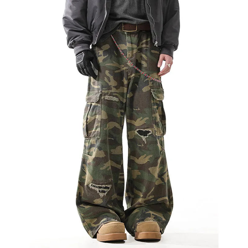 Multi-pockets Camouflage Cargo Pants Y2K Women