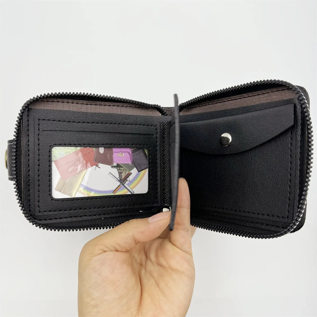 1pc men's short zipper wallet
