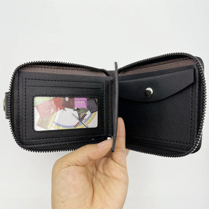 1pc men's short zipper wallet