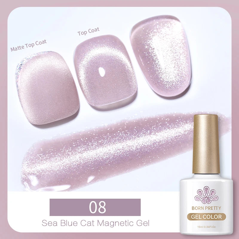 BORN PRETTY 10ml Pink Glass Cat Magnetic Gel