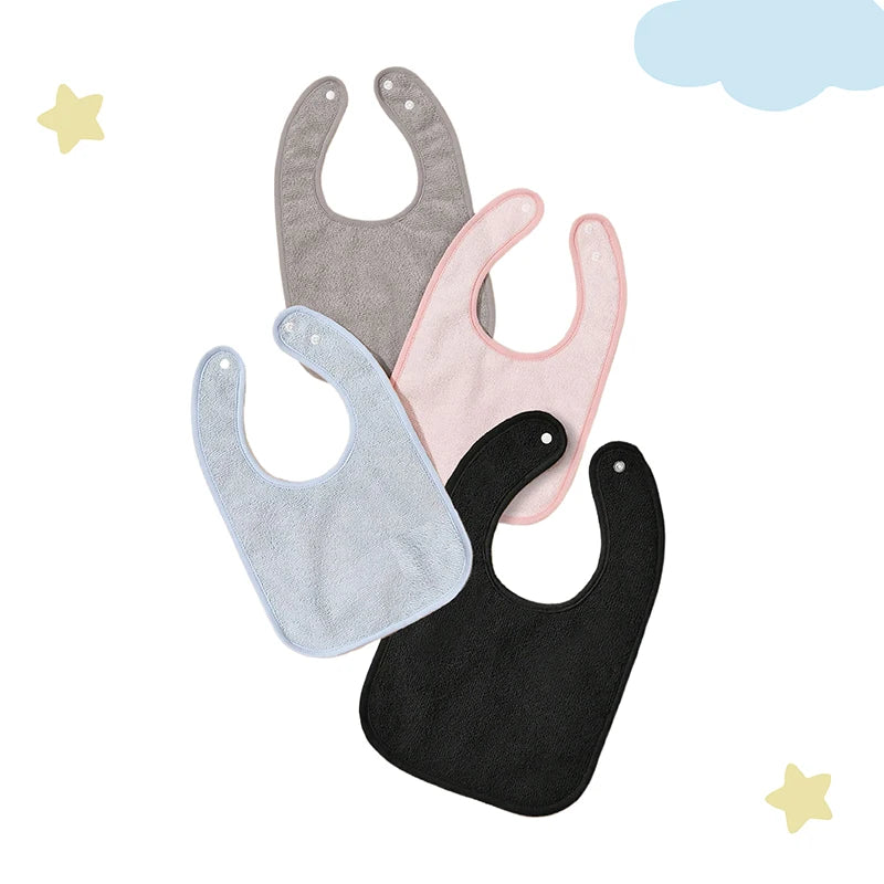 3Pcs/4Pcs Terry Cloth Waterproof Bibs