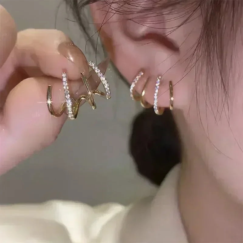 Teardrop Opal Zircon Butterfly Earrings