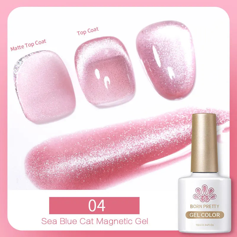 BORN PRETTY 10ml Pink Glass Cat Magnetic Gel