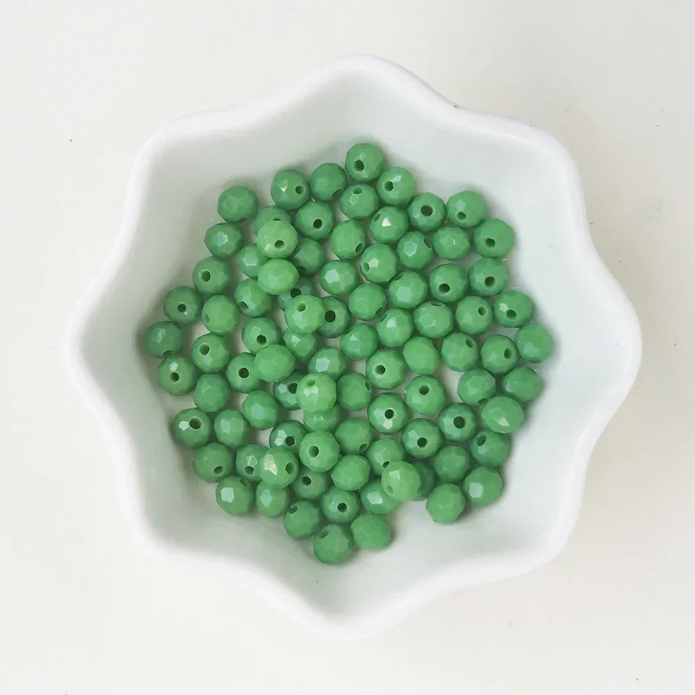 50pcs 4*6mm Rondelle Austria faceted Flat Acrylic Round Beads