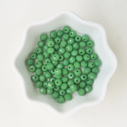 50pcs 4*6mm Rondelle Austria faceted Flat Acrylic Round Beads