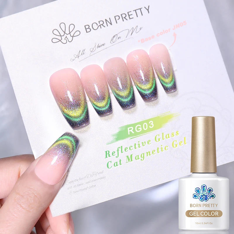 BORN PRETTY 10ml Pink Glass Cat Magnetic Gel