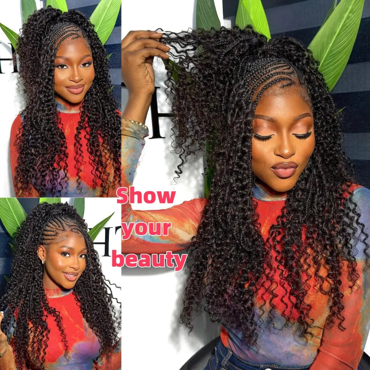 Deep Wave Knotless Pre-Separated Crochet Hair Extensions Human Hair Kinky Curly Crochet Feather Human Hair Extensions 100g/Pack