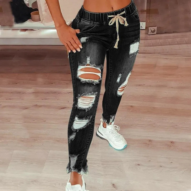 Cute Tight Waist Jeans