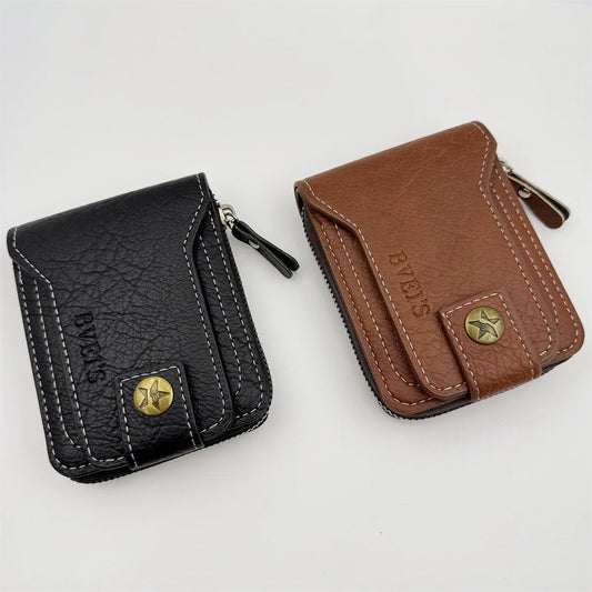 1pc men's short zipper wallet