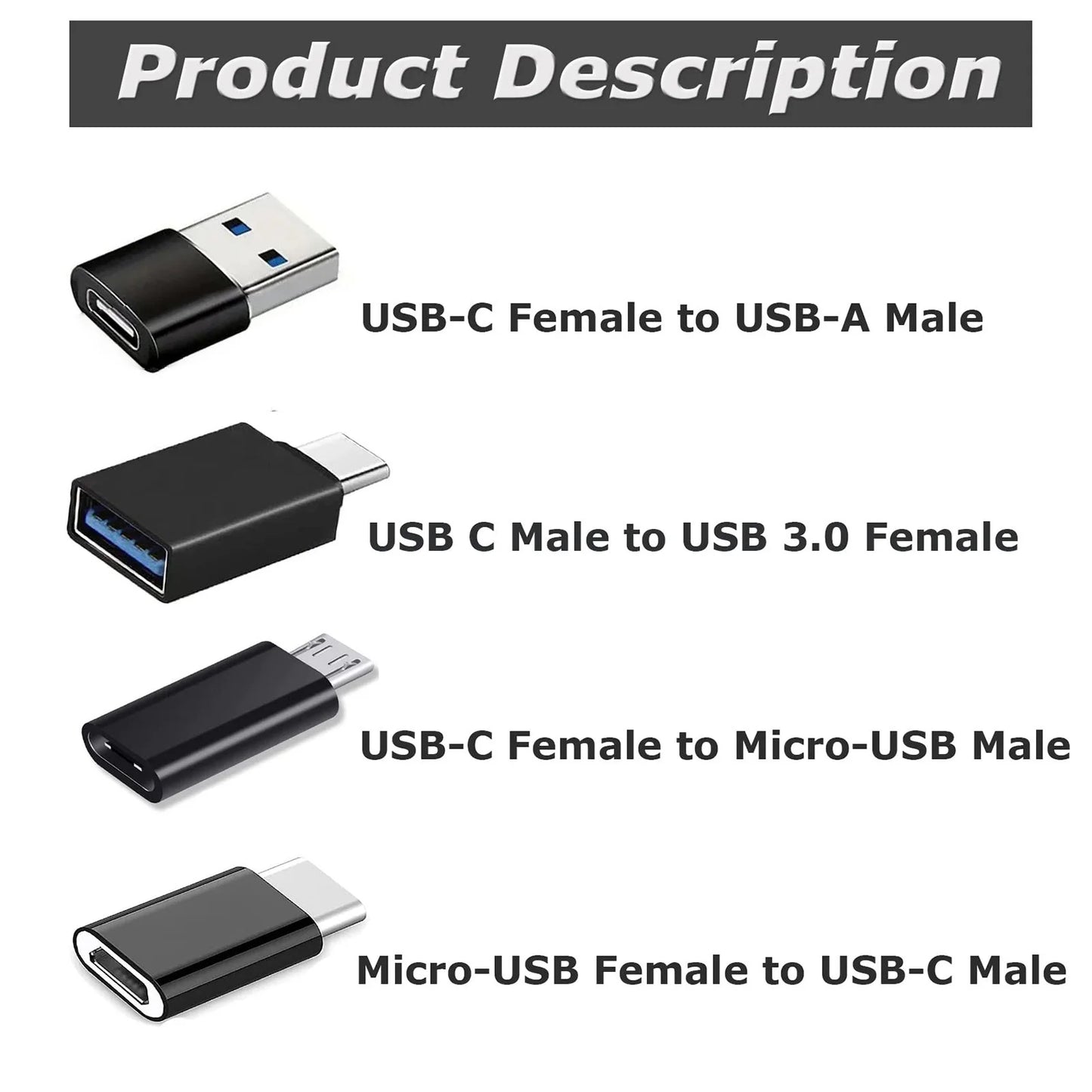 8 Pack USB C Female Adapter Set, USB A to USB C & Micro USB to Type C Converter Compatible with Car Charger, Laptop