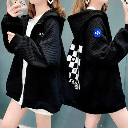 Plaid Print Oversized Hoodie