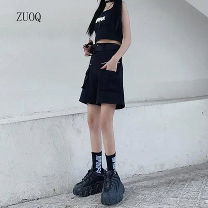 High Waist Detachable Cargo Pants Woman