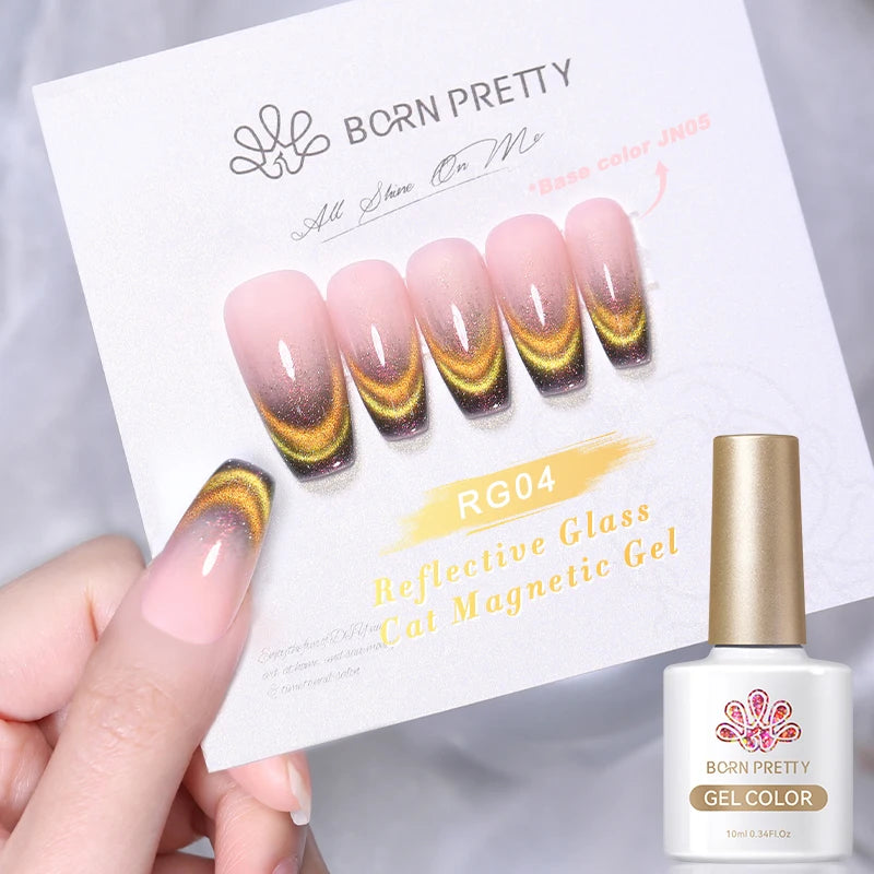 BORN PRETTY 10ml Pink Glass Cat Magnetic Gel