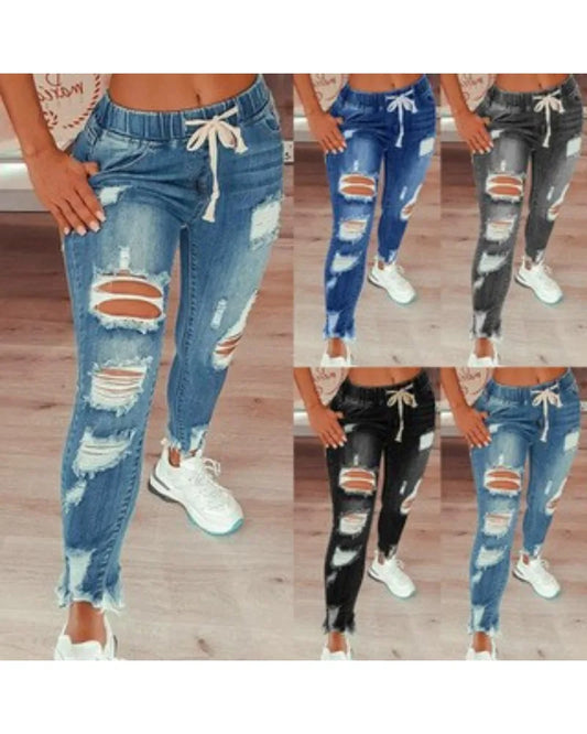 Cute Tight Waist Jeans