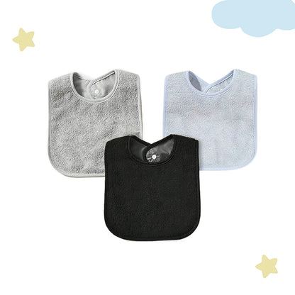 3Pcs/4Pcs Terry Cloth Waterproof Bibs