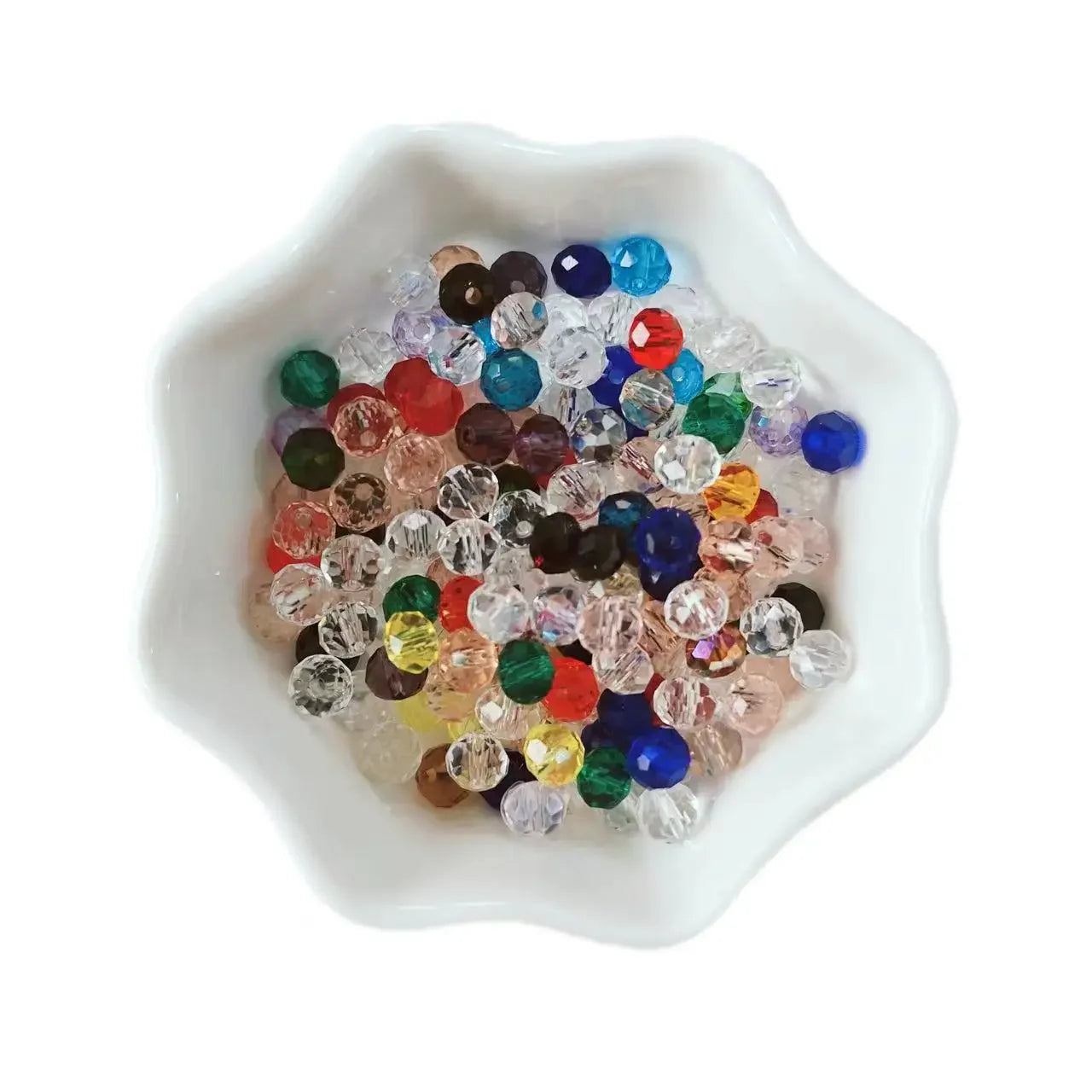50pcs 4*6mm Rondelle Austria faceted Flat Acrylic Round Beads