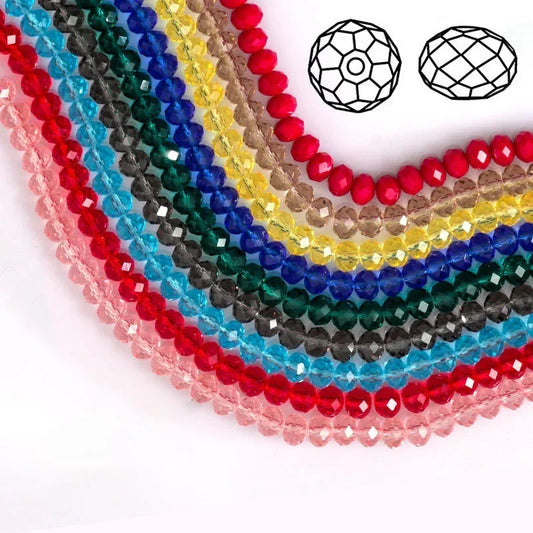50pcs 4*6mm Rondelle Austria faceted Flat Acrylic Round Beads