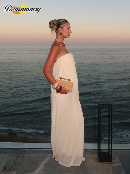 Sexy Strapless Maxi Dress