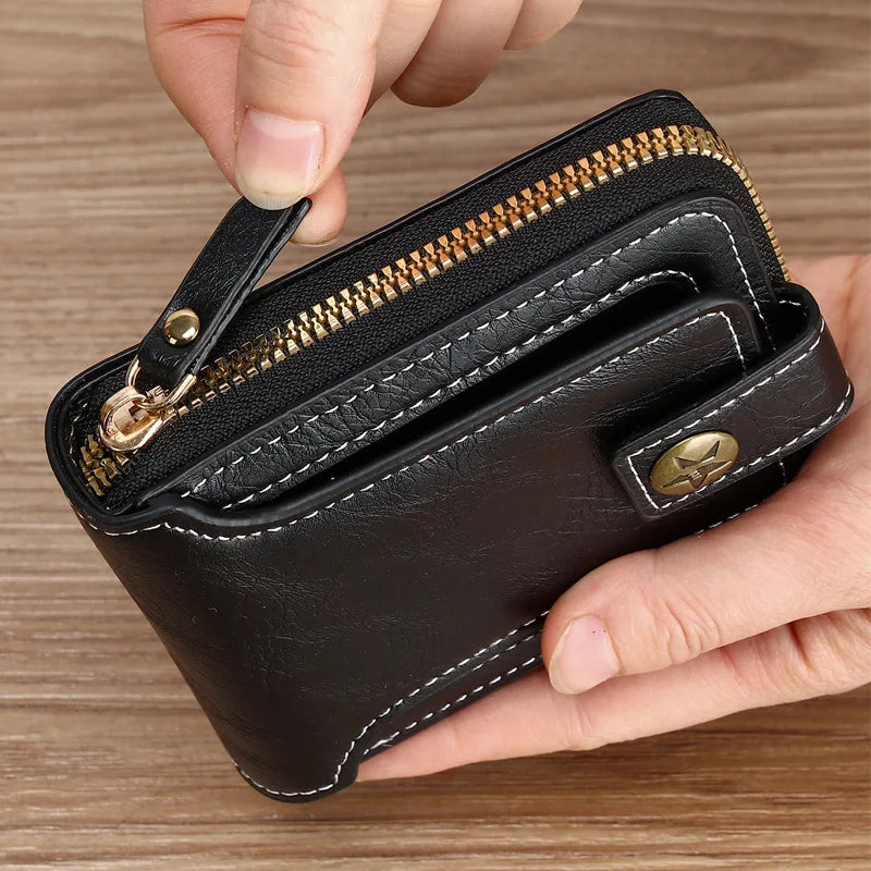 1pc men's short zipper wallet