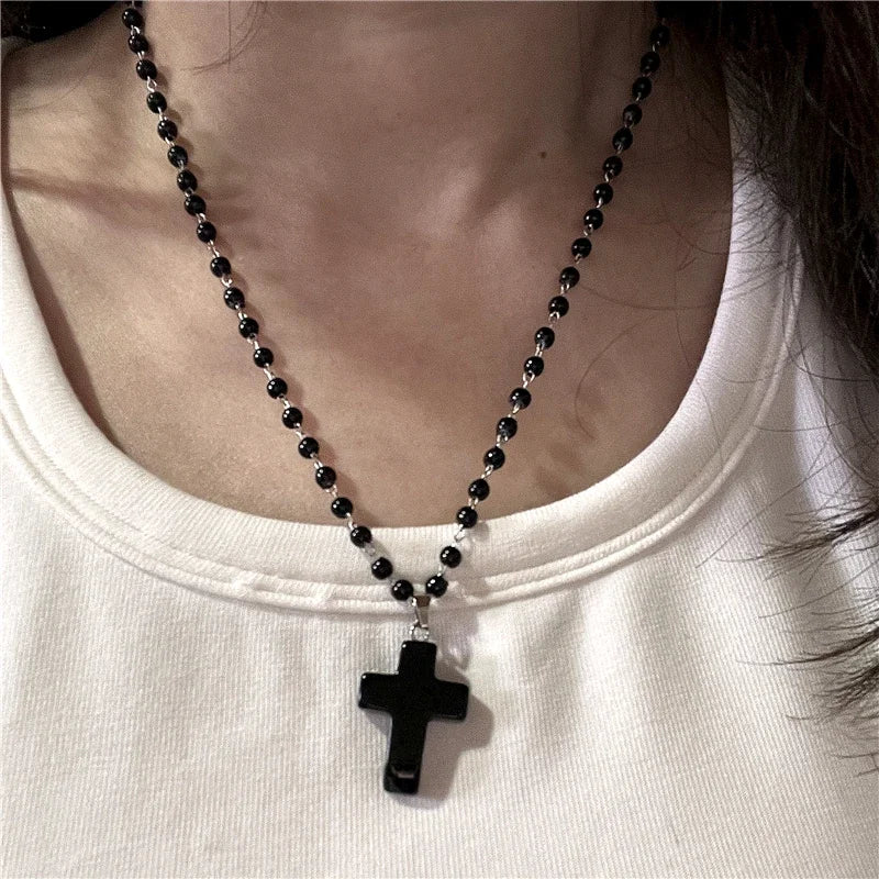 Gothic Vintage Red Glass Cross