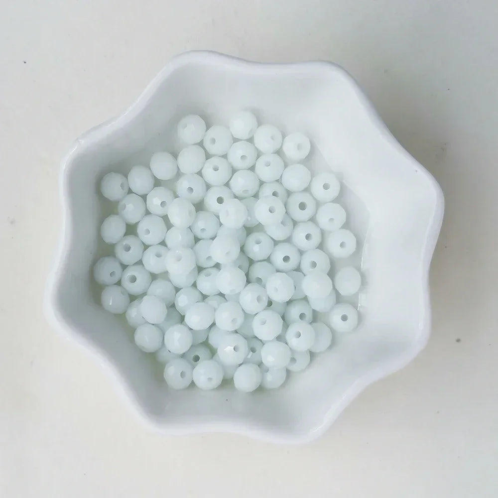 50pcs 4*6mm Rondelle Austria faceted Flat Acrylic Round Beads