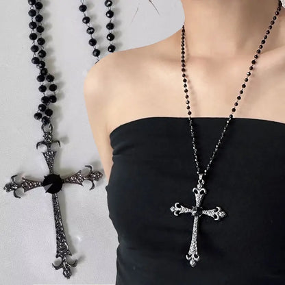 Gothic Cross Clavicle Chain Necklace Y2K