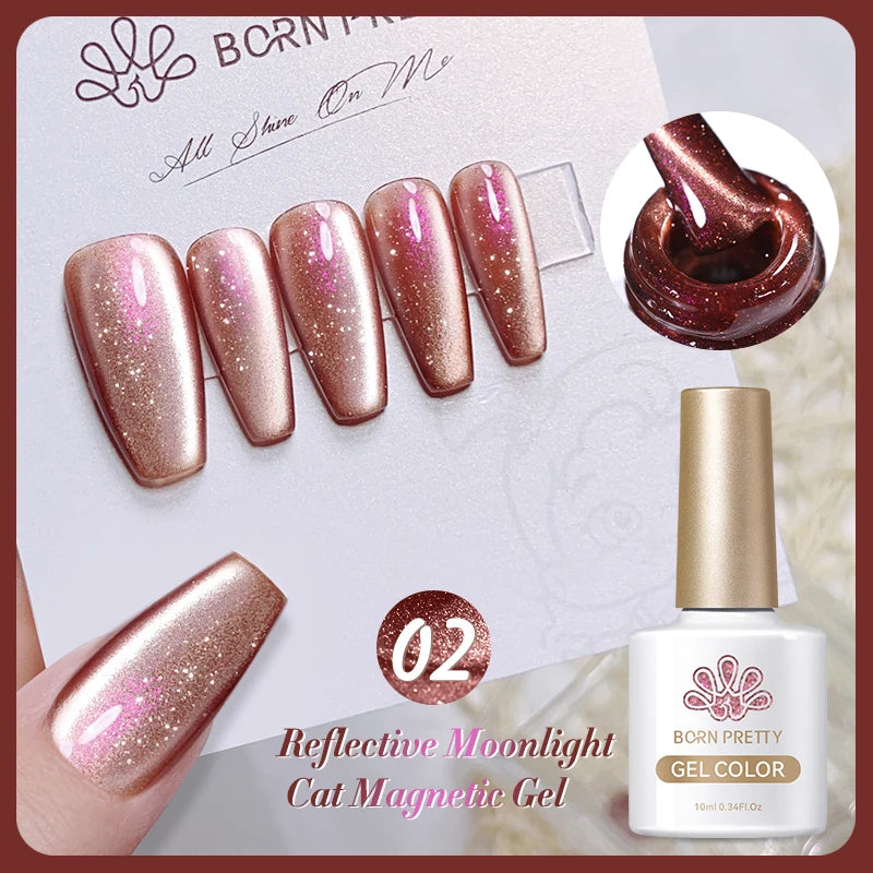 BORN PRETTY 10ml Pink Glass Cat Magnetic Gel