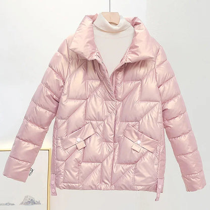Women Winter Parkas Glossy Down