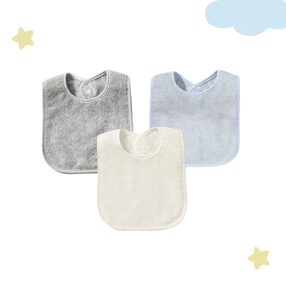 3Pcs/4Pcs Terry Cloth Waterproof Bibs
