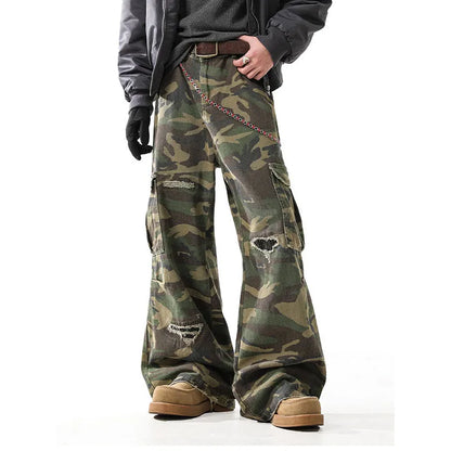 Multi-pockets Camouflage Cargo Pants Y2K Women