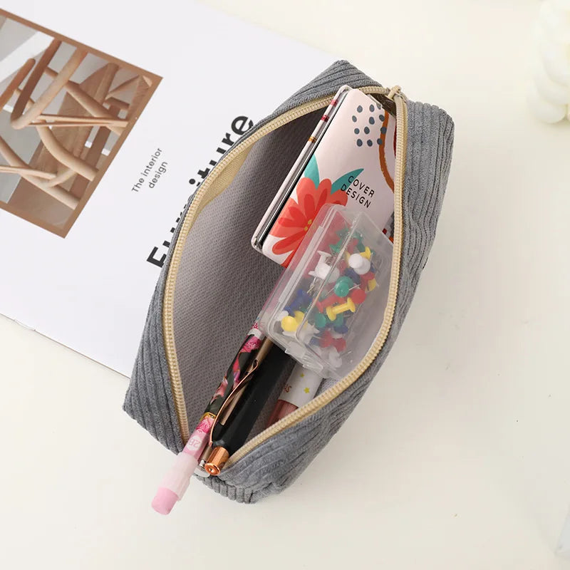 Cute Corduroy Pencil Case
