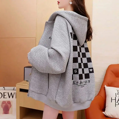 Plaid Print Oversized Hoodie