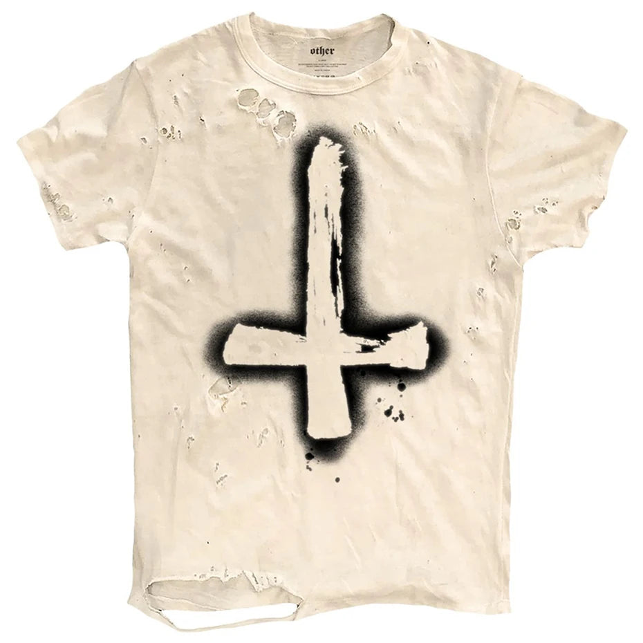 Vintage Ripped T Shirts Men Streetwear Harajuku Graphic