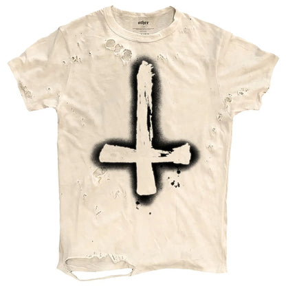 Vintage Ripped T Shirts Men Streetwear Harajuku Graphic