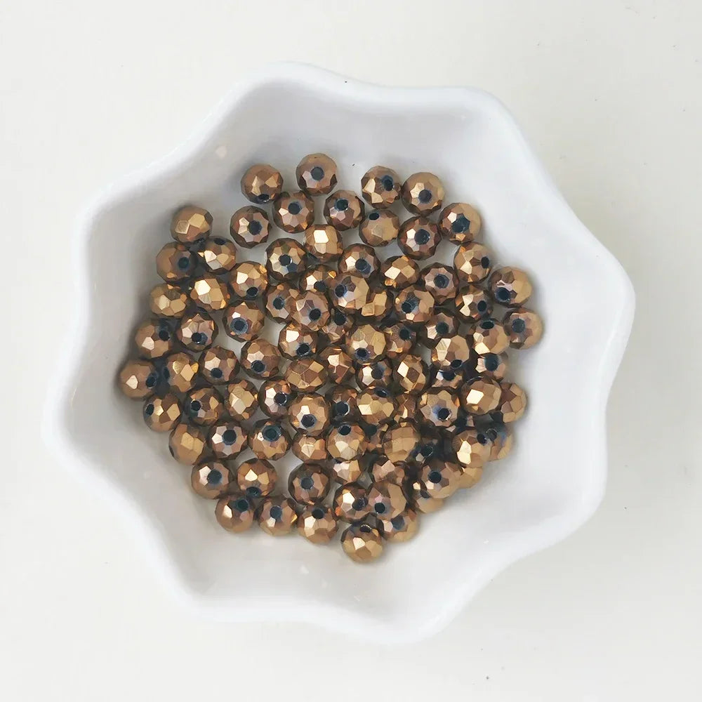 50pcs 4*6mm Rondelle Austria faceted Flat Acrylic Round Beads