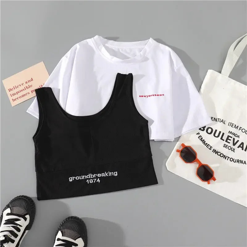 Women's Harajuku Cargo Pants 2 Piece Sets